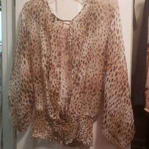 Bebe Sheer Animal Print Top